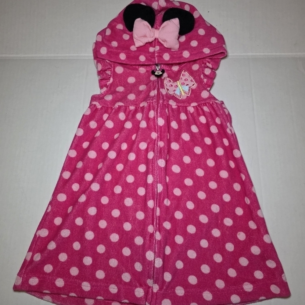 Disney Minnie Mouse Beach Terrycloth Coverup Sz 3